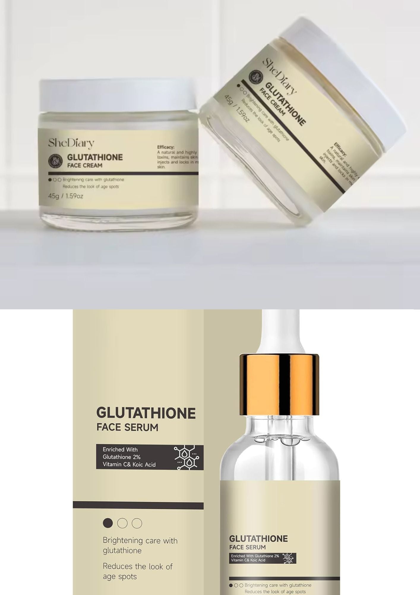 Glutathione Face Cream & Serum Bundle (Save £5)